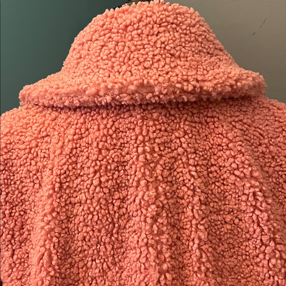 J Crew Pink Double-breasted Teddy Sherpa Topcoat Size Medium - Picture 12 of 16